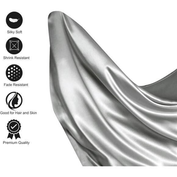 Lanest Housing Silk Satin Sheets, Full Size Satin Bed Sheet Set with Deep - Picture 3 of 16